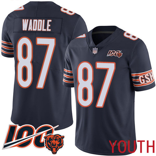 Chicago Bears Limited Navy Blue Youth Tom Waddle Home Jersey NFL Football 87 100th Season